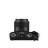 Fujifilm X-M5 Kamera mit XC 35mm F2 Objektiv in Schwarz.